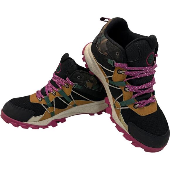 Timberland Garrison Trail Mid Black Camo Waterproof Hiking Boot Women's Size 8 - Picture 1 of 16